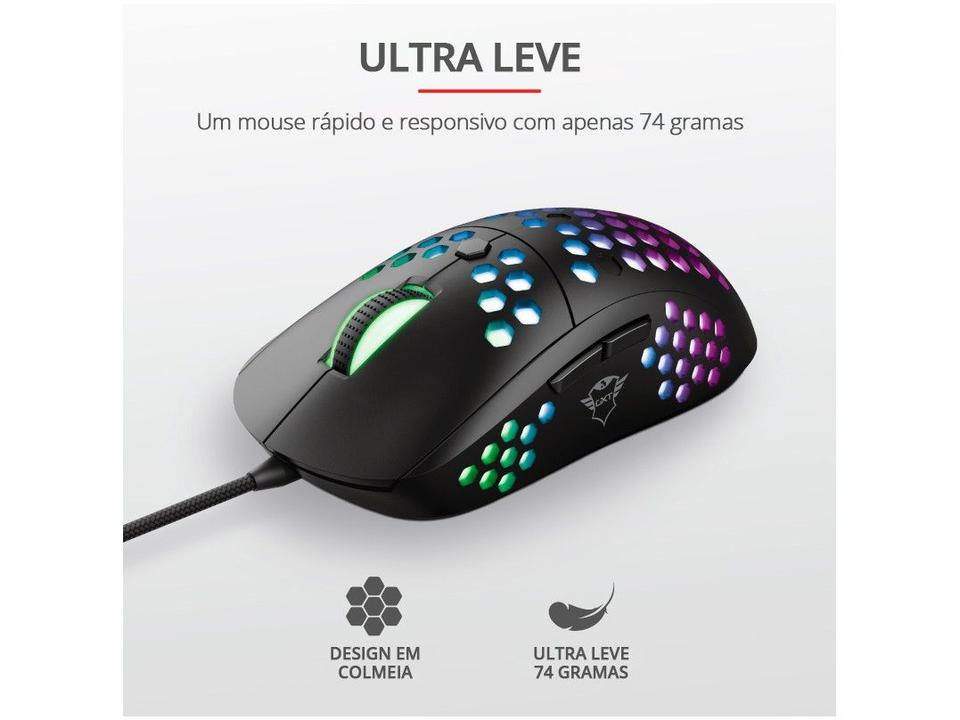 Mouse Gamer Trust Óptico 10000DPI 6 Botões - 8