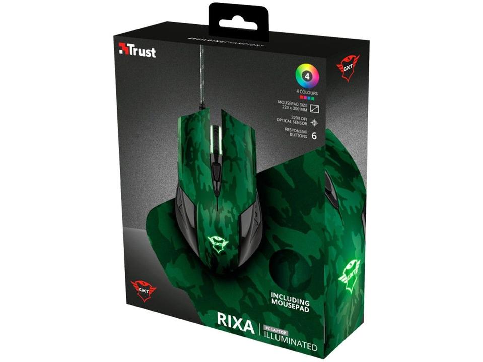 Mouse Gamer Trust Óptico 3200DPI 6 Botões - 8