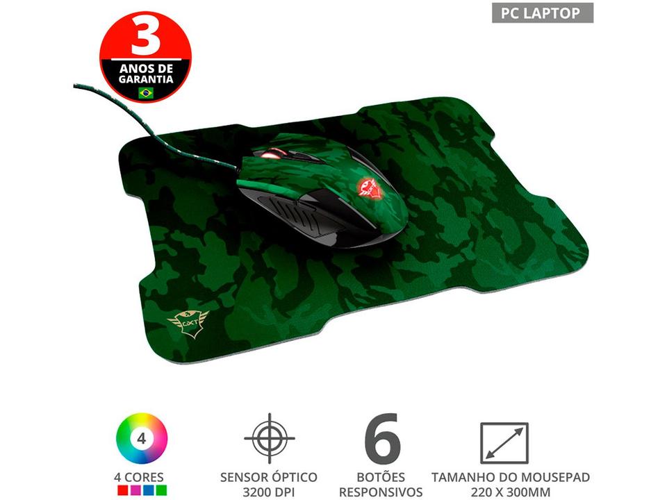 Mouse Gamer Trust Óptico 3200DPI 6 Botões - 11