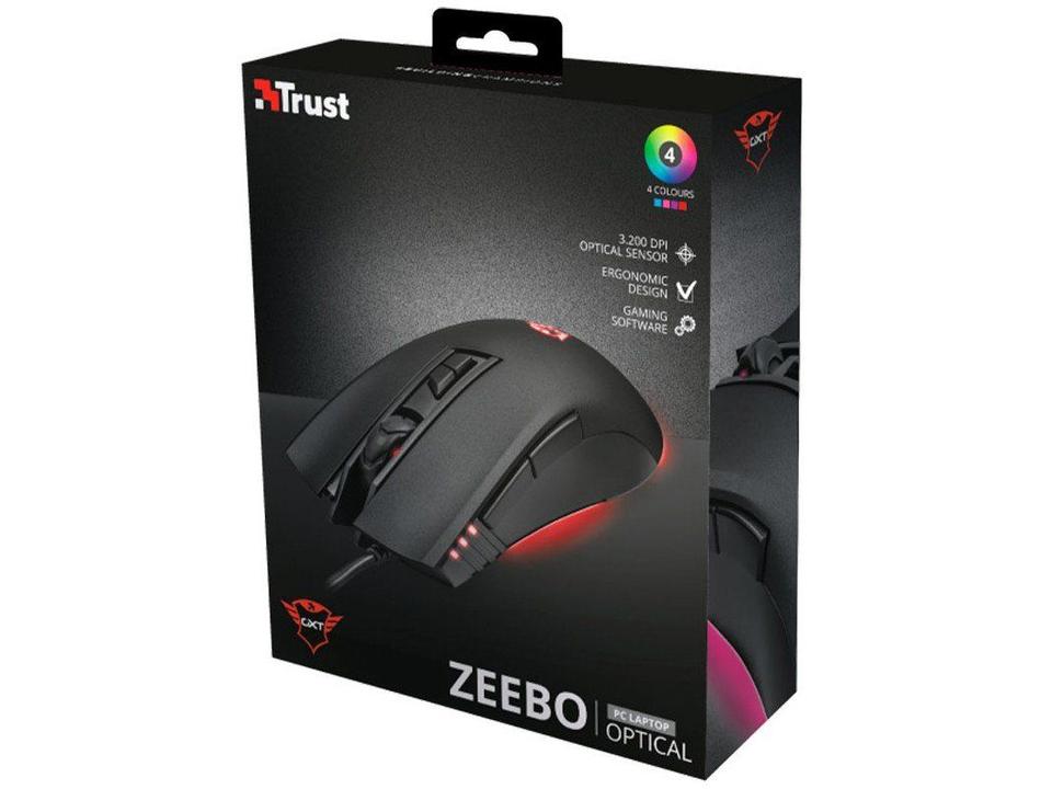 Mouse Gamer Trust Óptico 3200DPI 7 Botões - 9