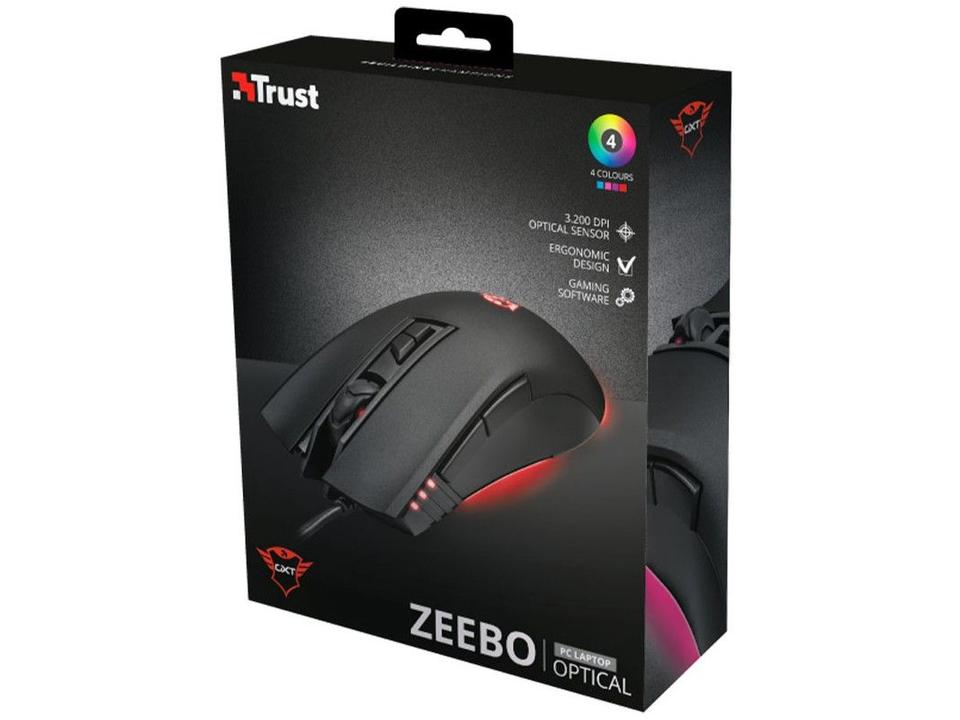 Mouse Gamer Trust Óptico 3200DPI 7 Botões - 9
