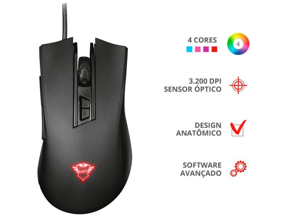 Mouse Gamer Trust Óptico 3200DPI 7 Botões - 8