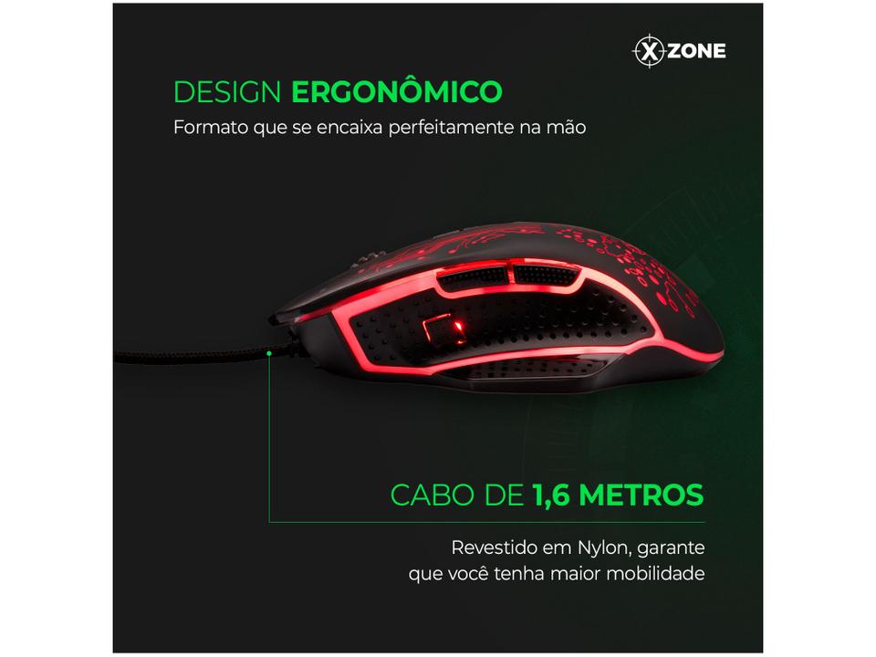 Mouse Gamer XZONE Óptico 3200DPI - 4