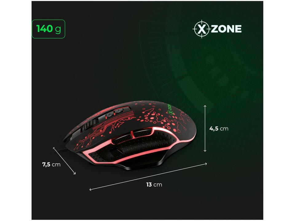 Mouse Gamer XZONE Óptico 3200DPI - 8 Botões GMF-03 - 5