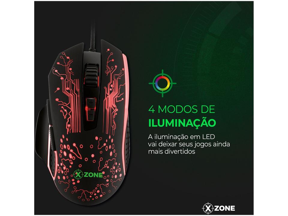 Mouse Gamer XZONE Óptico 3200DPI - 2