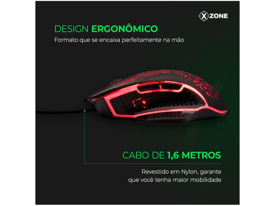 Mouse Gamer XZONE Óptico 3200DPI - 8 Botões GMF-03 - 4