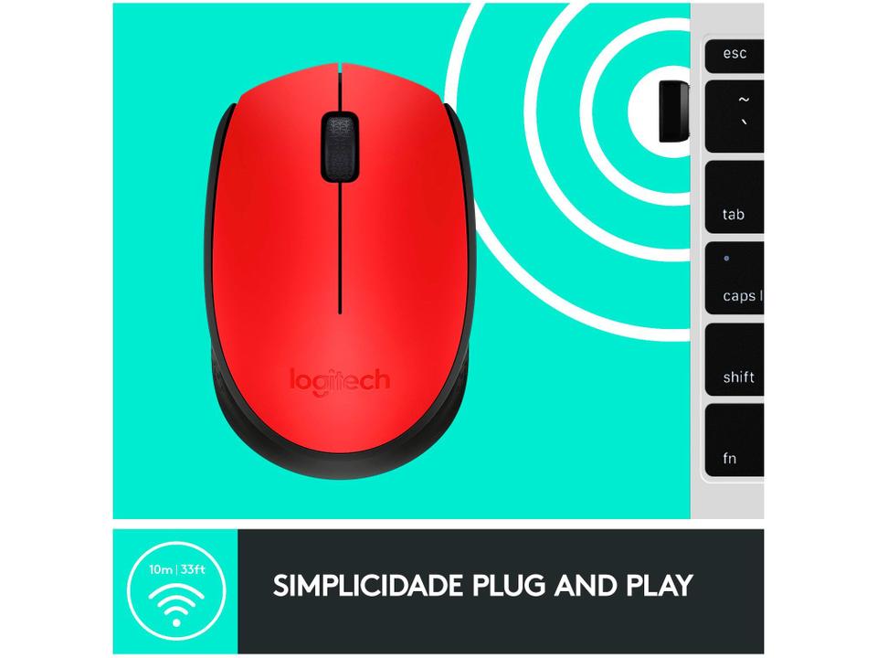 Mouse sem Fio Logitech M170 1000DPI - 13