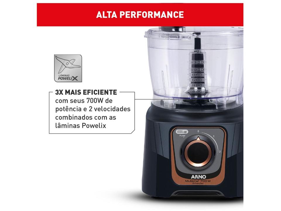 Multi Processador de Alimentos Arno 700W Preto Multichef MP72 24 Funções - 2