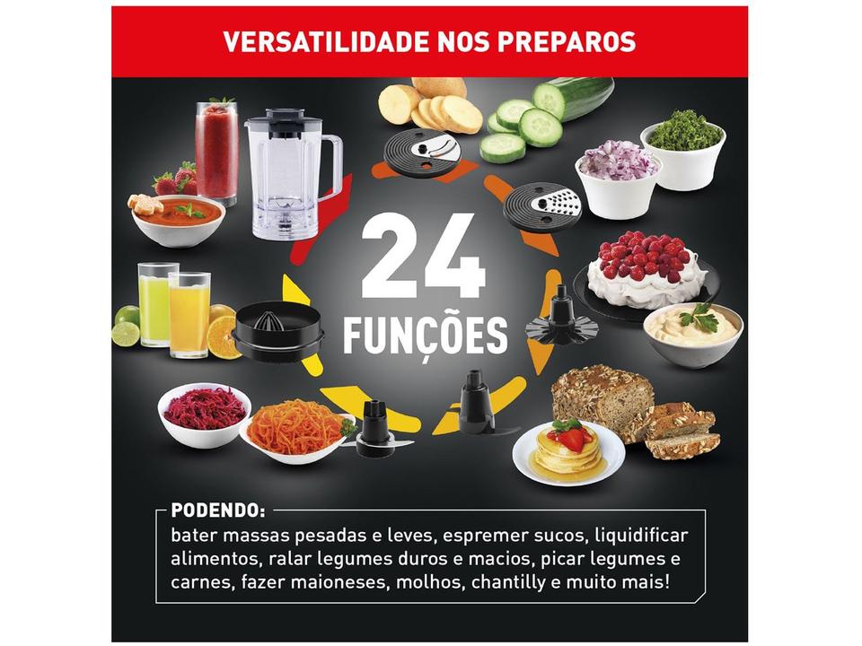 Multi Processador de Alimentos Arno 700W Preto Multichef MP72 24 Funções - 3
