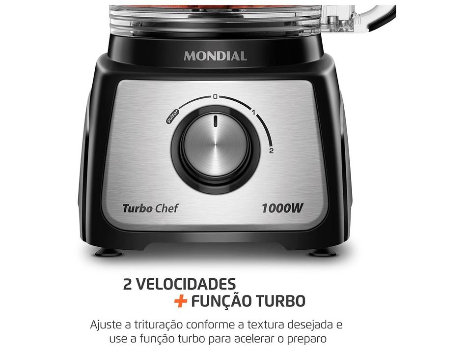 Multi-processador de Alimentos Mondial 1000W Preto Turbo Chef MPN-02-BE 3 em 1 3097-01 - 5