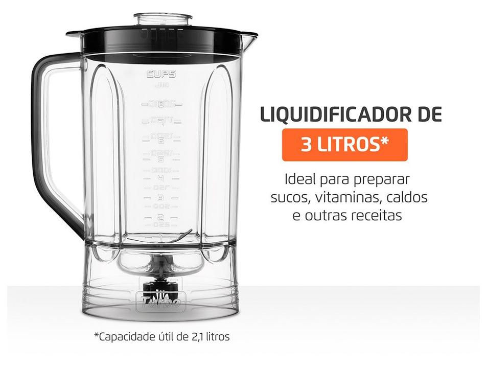 Multi-processador de Alimentos Mondial 1000W Preto Turbo Chef MPN-02-BE 3 em 1 3097-02 - 4