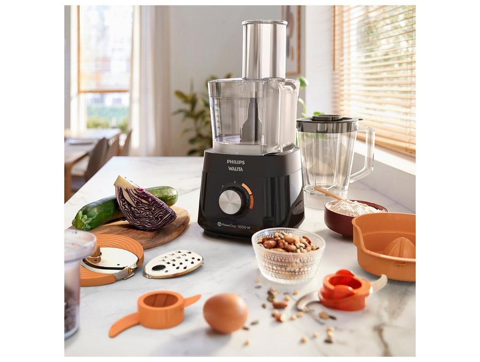 Multi-processador de Alimentos Philips Walita 1000W Preto PowerChop HR7304/90 - 3