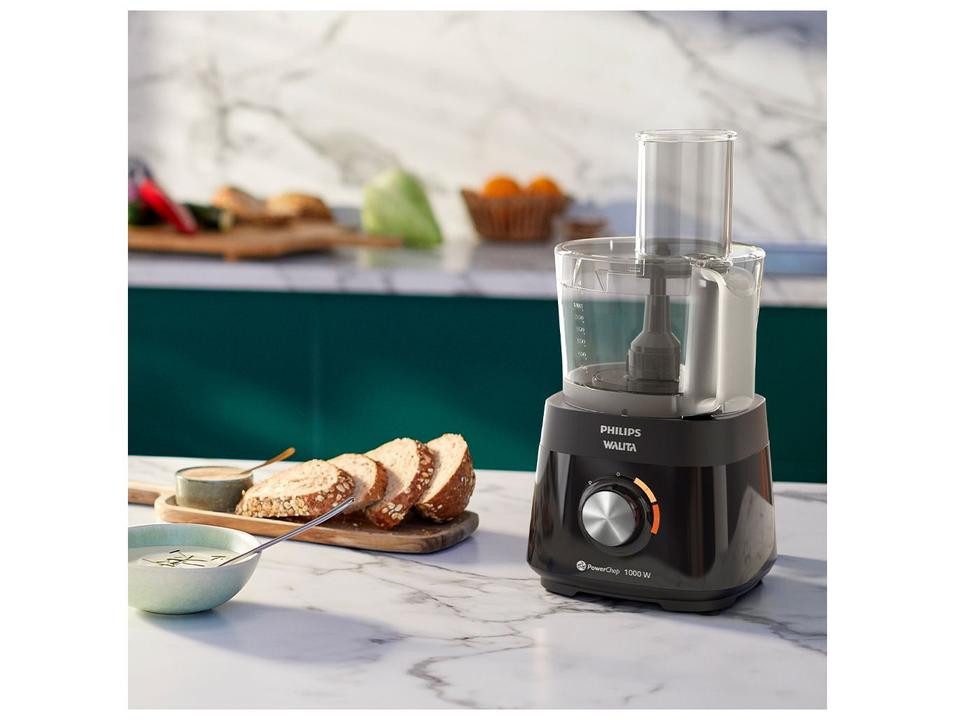 Multi-processador de Alimentos Philips Walita 1000W Preto PowerChop HR7304/91 - 4