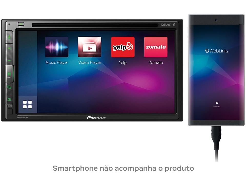 Multimídia Receiver Pioneer AVH-Z5280TV LCD 6,8” 2 Din Touch Resistiva Apple CarPlay e Android Auto - 1