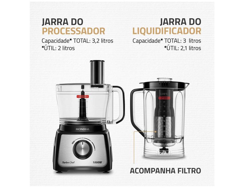 Multiprocessador de Alimentos Mondial Preto - 4
