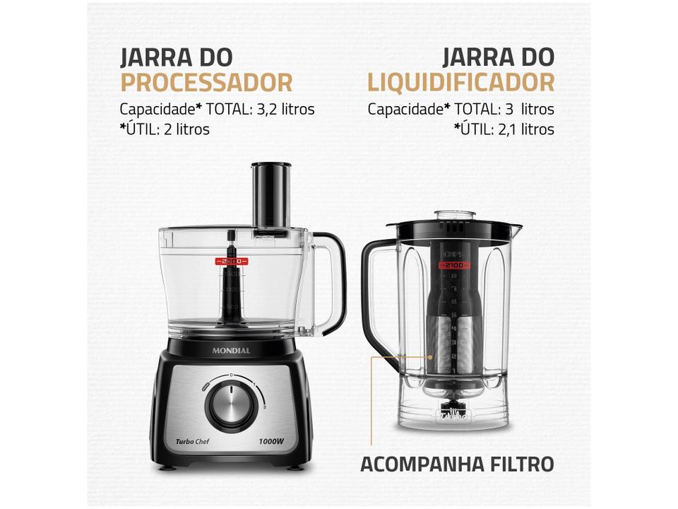 Multiprocessador de Alimentos Mondial Preto - 3