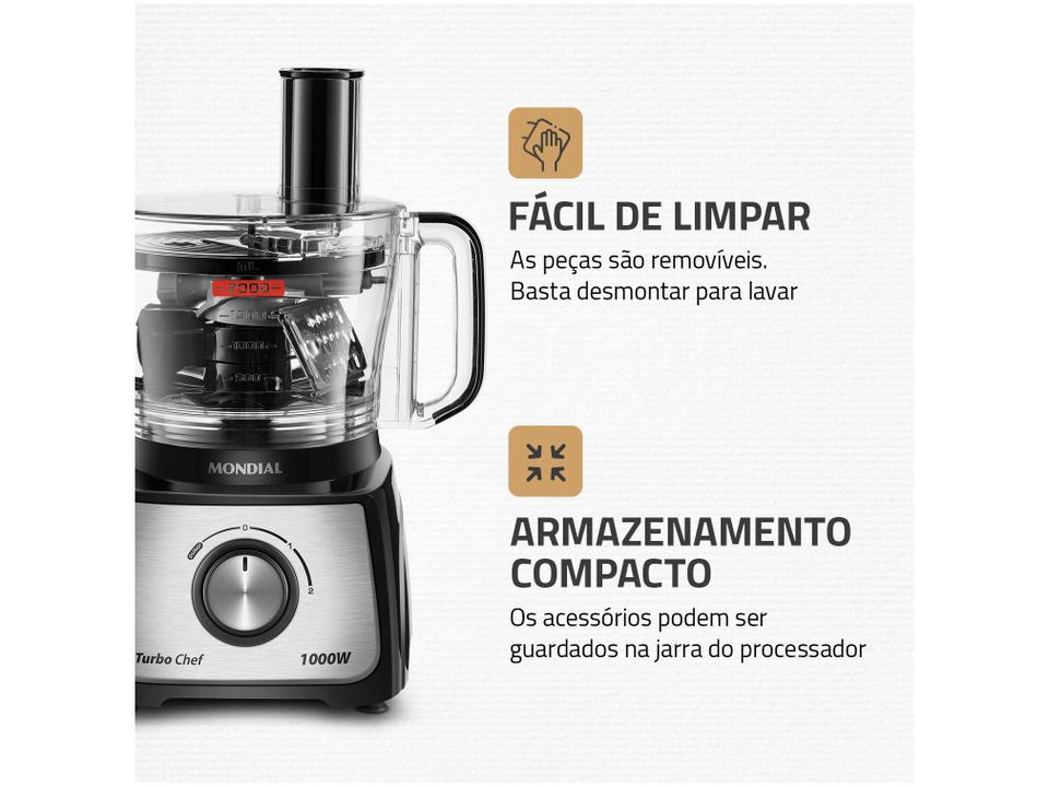 Multiprocessador de Alimentos Mondial Preto - 7