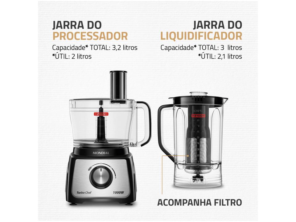 Multiprocessador de Alimentos Mondial Preto - 3