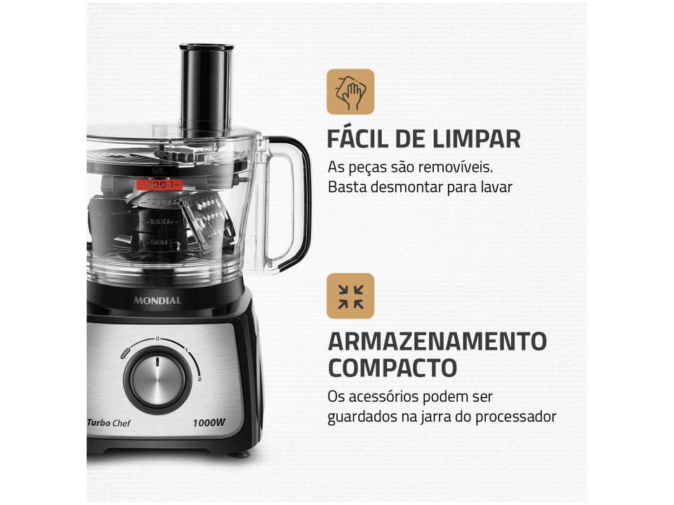 Multiprocessador de Alimentos Mondial Preto - 8