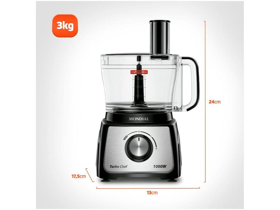 Multiprocessador de Alimentos Mondial Preto - 23