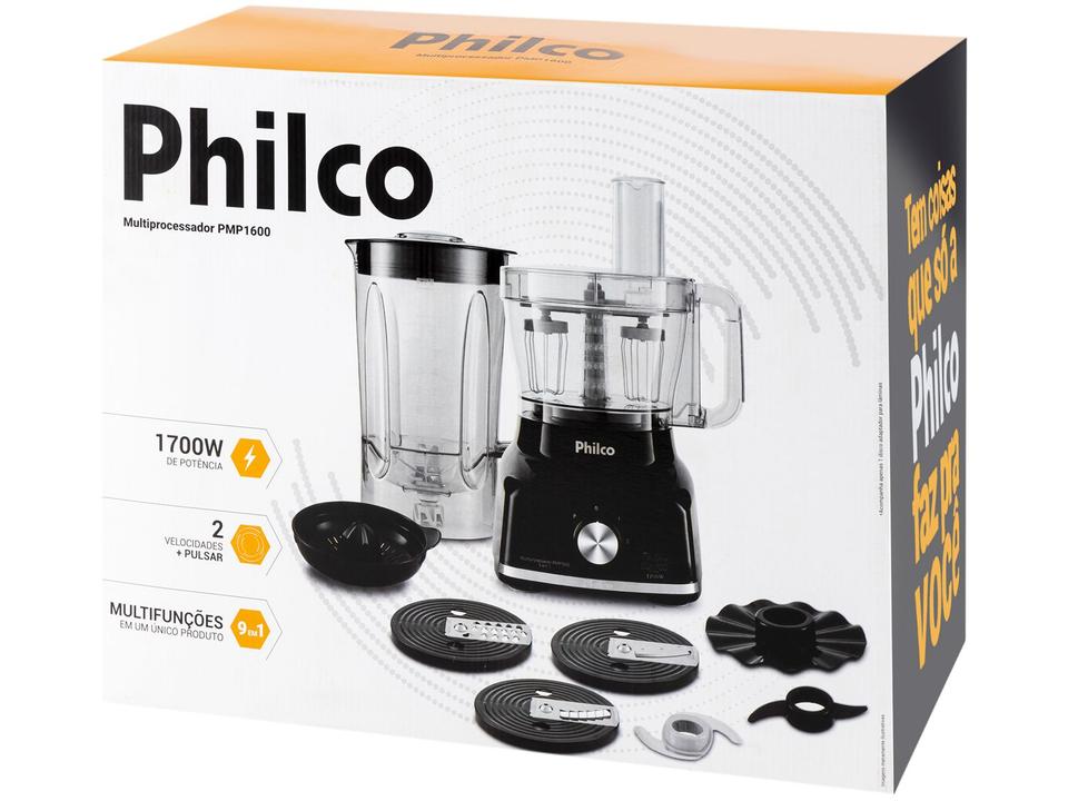 Multiprocessador de Alimentos Philco 1700W Preto PMP1600P 9 em 1 - 16