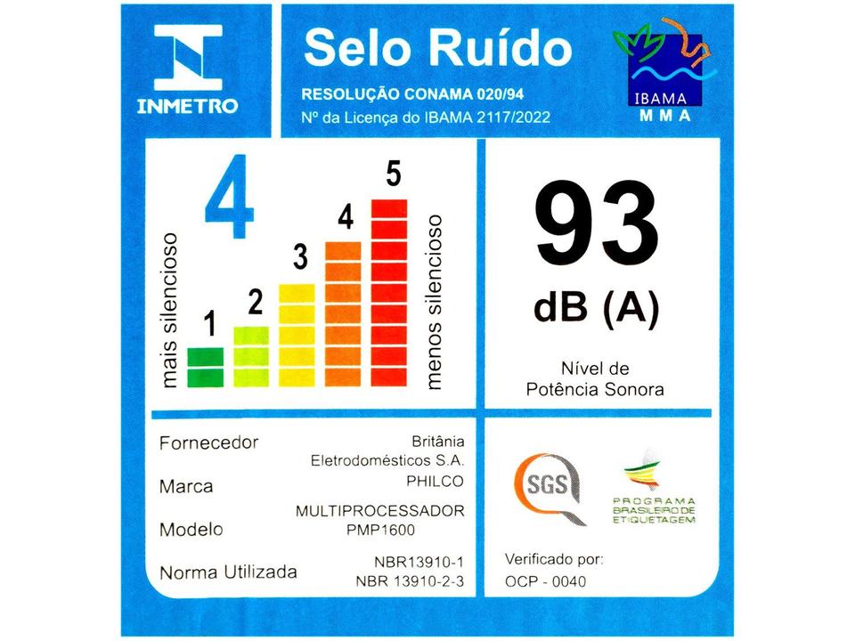 Multiprocessador de Alimentos Philco 1700W Preto PMP1600P 9 em 1 - 18