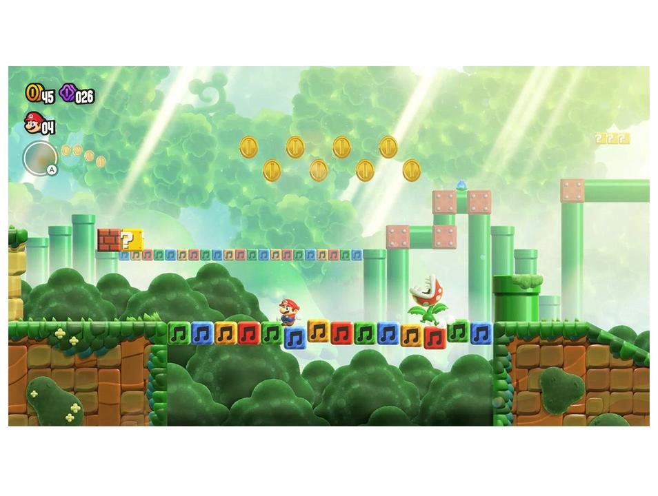 Nintendo Switch OLED 64GB 2 Controles Joy-Con Branco e Preto com Super Mario Bros. Wonder e 3 Meses de Nintendo Switch Online - 4