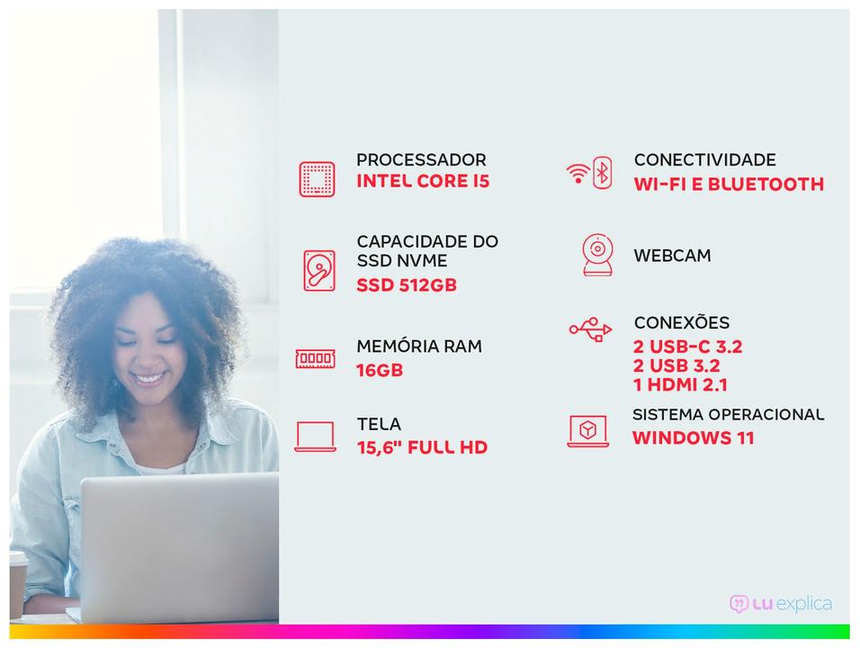 Notebook Acer Aspire Go 15 AG15-71P-59FH Intel Core i5 16GB RAM 512GB SSD 15,6” Full HD Windows 11 NX.JF6AL.00C - 1