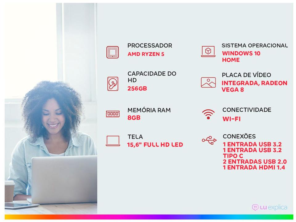 Notebook Asus M515DA-EJ502T AMD Ryzen 5 8GB - 1