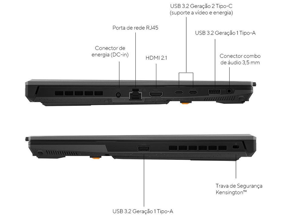 Notebook ASUS TUF Gaming F16 FX607VU-RL054 Intel Core 5 210H 8GB RAM 512GB FHD+ Linux NVIDIA GeForce RTX 4050 90NR0N06-M005T0 - 10