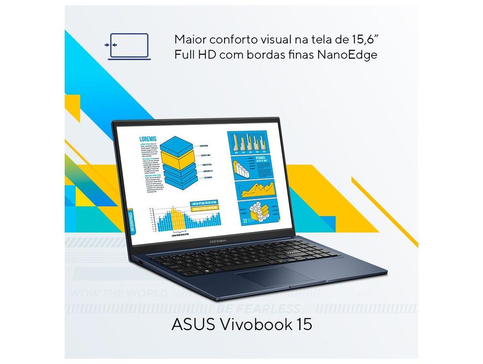 Notebook ASUS Vivobook 15 X1504VA-NJ1746 Intel Core i5 16GB RAM 512GB SSD 15,6" Full HD Linux 90NB10J1-M027A0 - 3