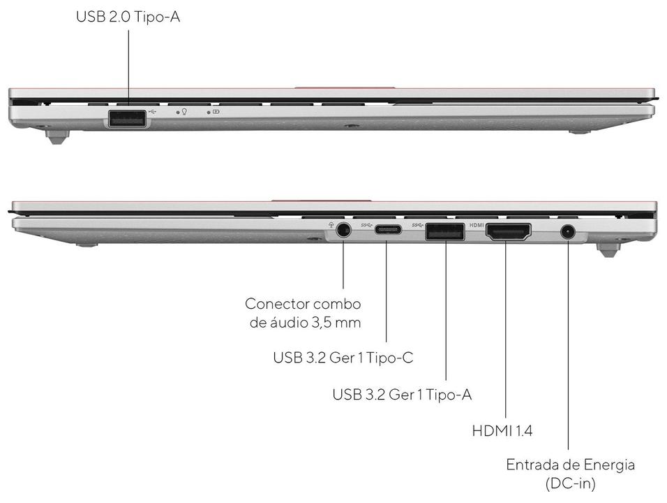 Notebook ASUS Vivobook Go 15 E1504FA-BQ5313WS AMD Athlon 4GB RAM 128GB SSD 15,6" Full HD Windows 11 Microsoft 365 Personal Office 90NB0ZR5-M07ED0 Rosa - 7