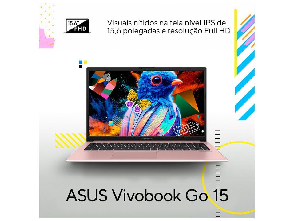 Notebook ASUS Vivobook Go 15 E1504FA-BQ5313WS AMD Athlon 4GB RAM 128GB SSD 15,6" Full HD Windows 11 Microsoft 365 Personal Office 90NB0ZR5-M07ED0 Rosa - 3