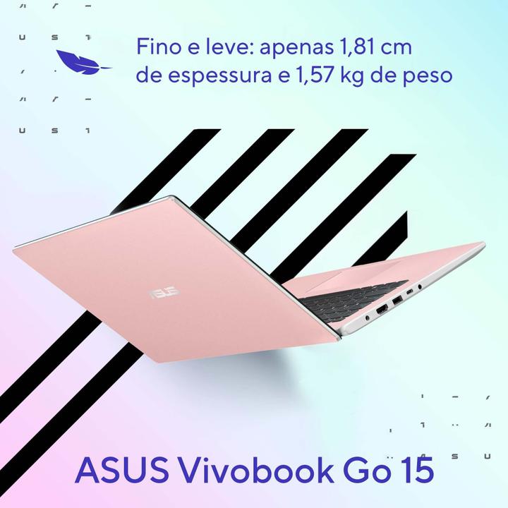 Notebook ASUS Vivobook Go 15 Intel Celeron 4GB RAM 128GB eMMC 15,6" UHD Rosa Windows 11+ Microsoft 365 Personal Office E510KA-BR833WS - 4