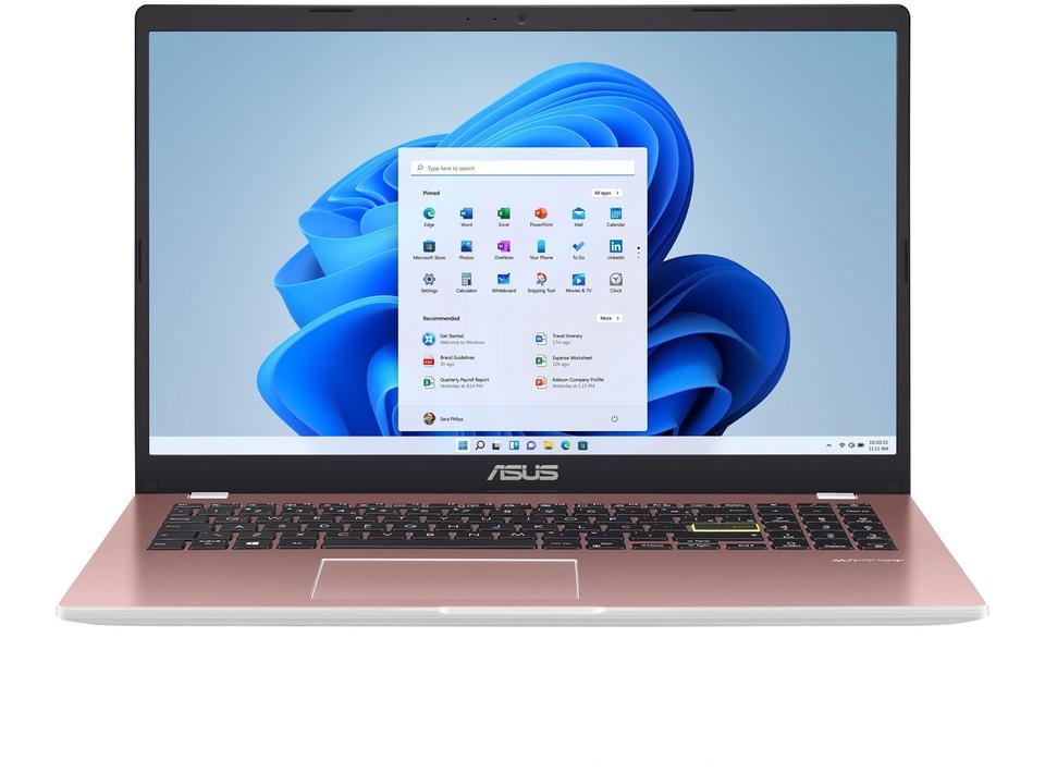 Notebook ASUS Vivobook Go 15 Intel Celeron 4GB RAM 128GB eMMC 15,6" UHD Rosa Windows 11+ Microsoft 365 Personal Office E510KA-BR833WS - 7