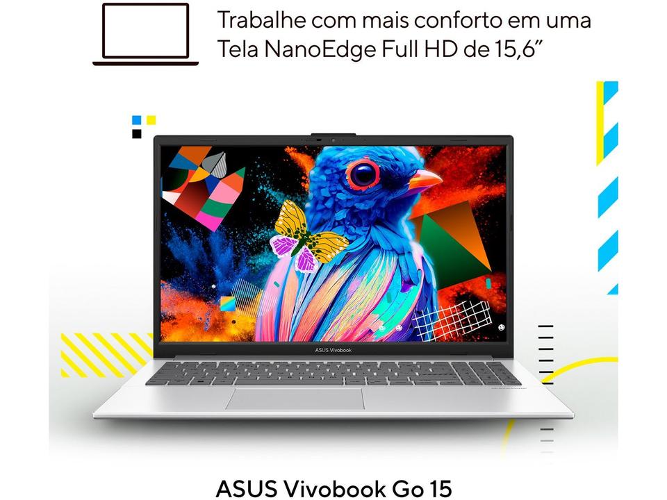 Notebook Asus Vivobook Go 15 Intel Core i3 N305 8GB RAM SSD 256GB Full HD Windows 11 E1504GA-NJ434W - 4