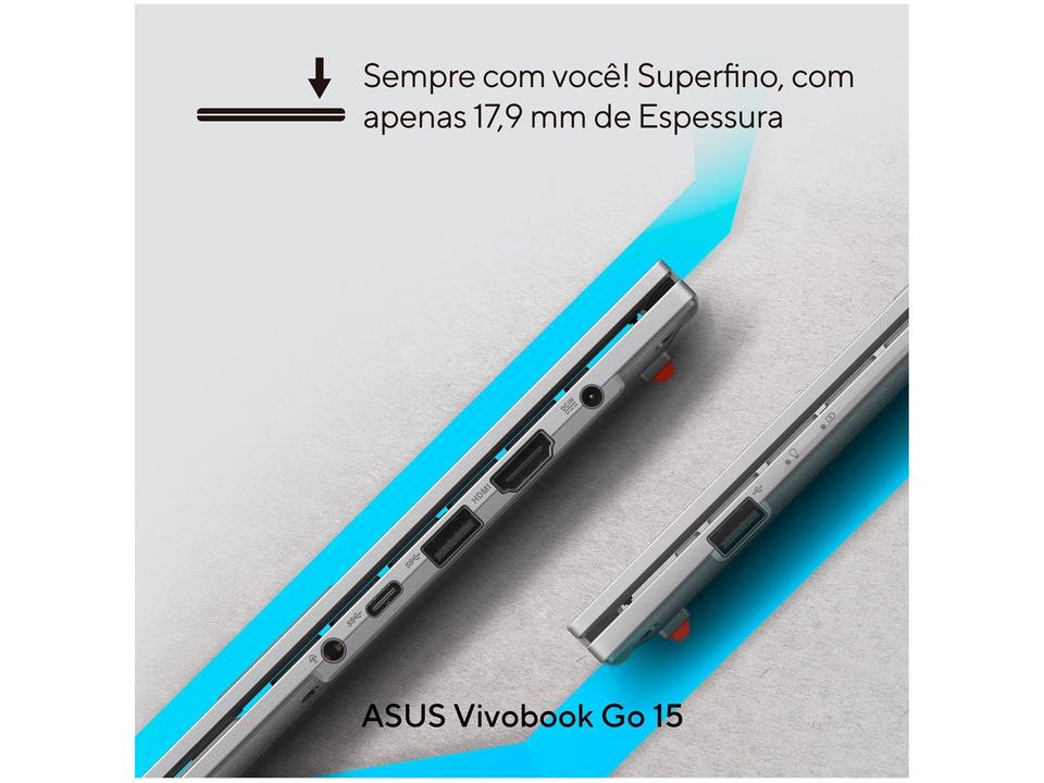 Notebook Asus Vivobook Go 15 Intel Core i3 N305 8GB RAM SSD 256GB Full HD Windows 11 E1504GA-NJ434W - 3