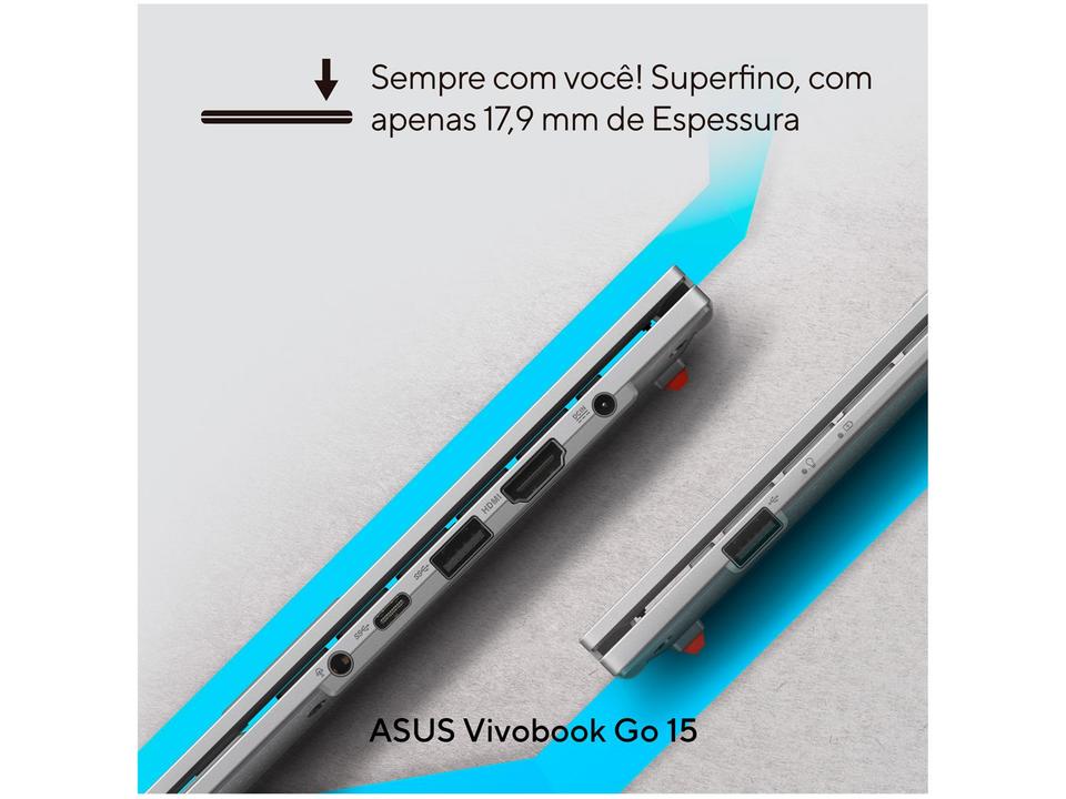 Notebook Asus Vivobook Go 15 Intel Core i3 N305 8GB RAM SSD 256GB Full HD Windows 11 E1504GA-NJ434W - 3