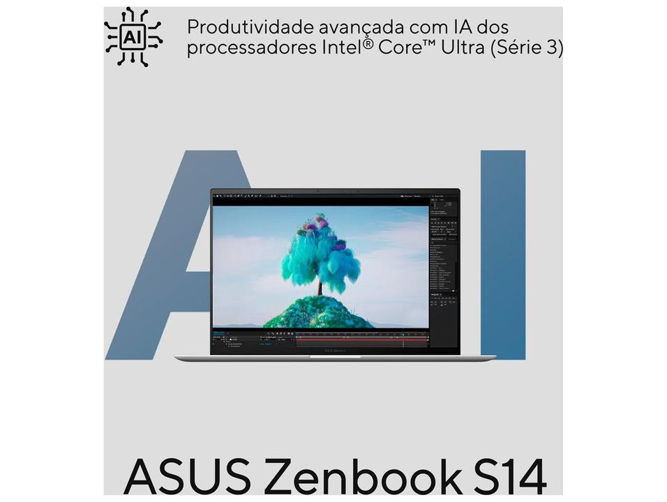 Notebook ASUS Zenbook S14 Intel Core Ultra 7 16GB RAM 512GB SSD 14" Touch Windows 11 UX5406AA-SU308W - 3