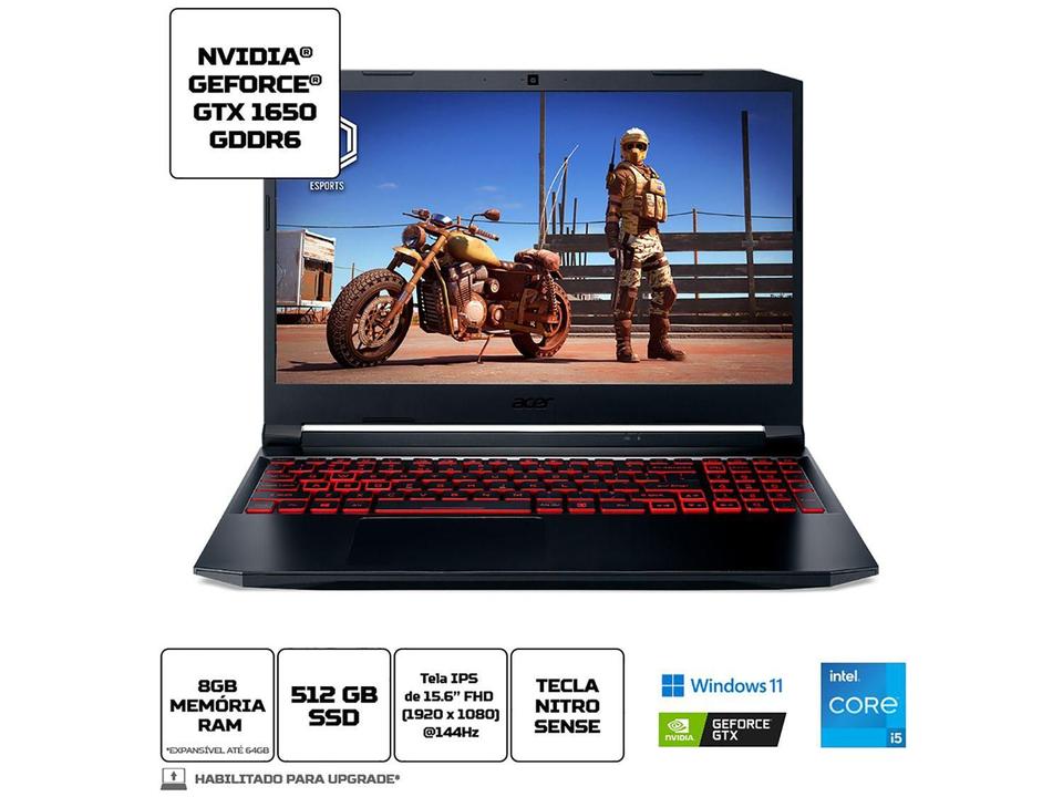 Notebook Gamer Acer Nitro Intel Core i5 8GB 512GB - 20