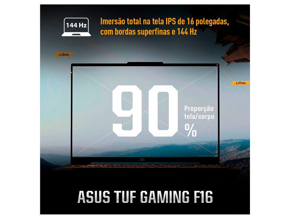 Notebook Gamer ASUS TUF Gaming F16  Intel Core 5 210H 512GB SSD 16" FHD+ 144Hz IPS NVIDIA GeForce RTX 3050 6GB Linux KeepOS FX607VJ-RL015 - 4
