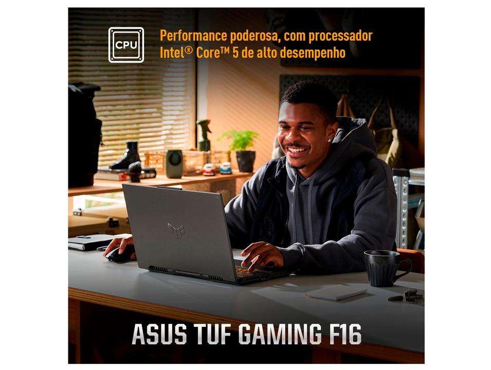 Notebook Gamer ASUS TUF Gaming F16  Intel Core 5 210H 512GB SSD 16" FHD+ 144Hz IPS NVIDIA GeForce RTX 3050 6GB Linux KeepOS FX607VJ-RL015 - 2