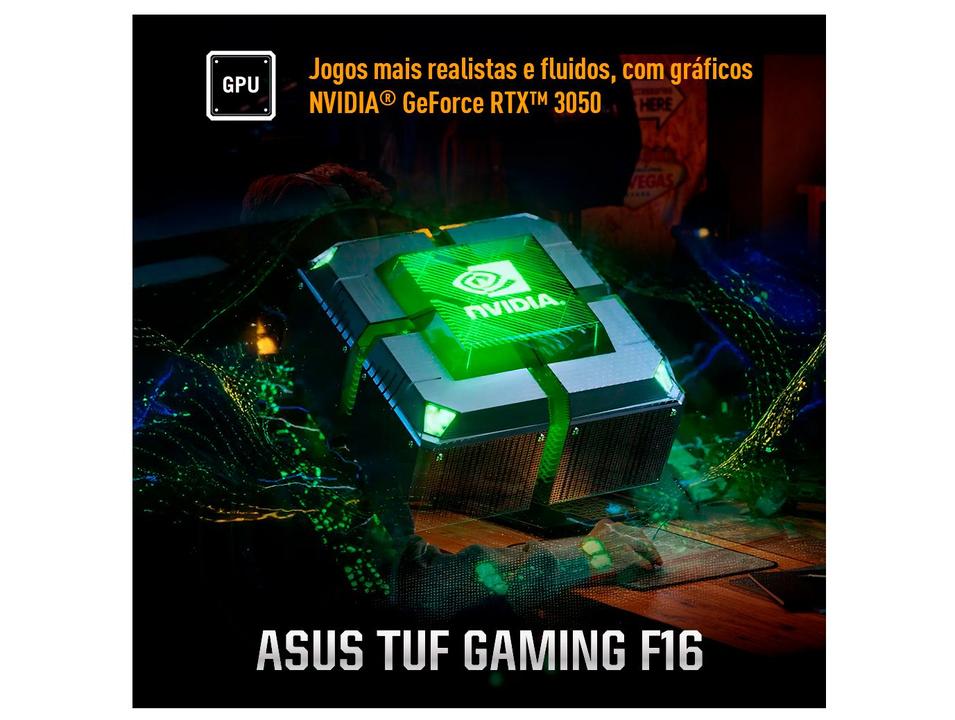 Notebook Gamer ASUS TUF Gaming F16  Intel Core 5 210H 512GB SSD 16" FHD+ 144Hz IPS NVIDIA GeForce RTX 3050 6GB Linux KeepOS FX607VJ-RL015 - 3