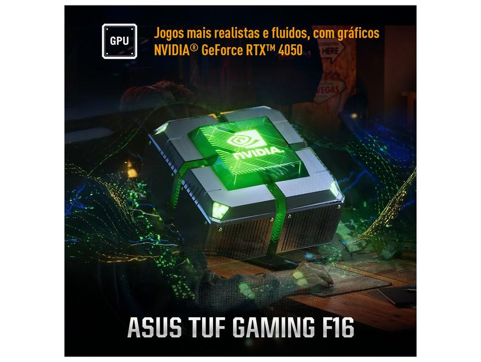 Notebook Gamer ASUS TUF Gaming F16 Intel Core i7 512GB SSD 16GB RAM 16'' Full HD+ IPS NVIDIA RTX 4050 6GB Windows 11 FX607VU-RL007W - 3
