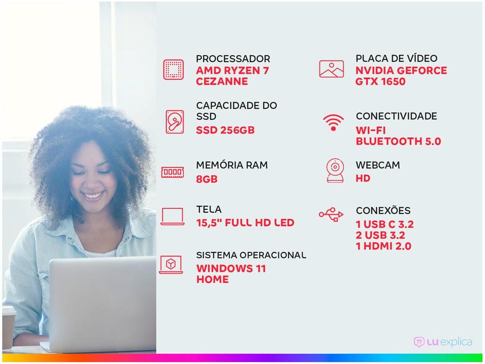 Notebook Gamer Lenovo IdeaPad Gaming 3i AMD Ryzen - 1