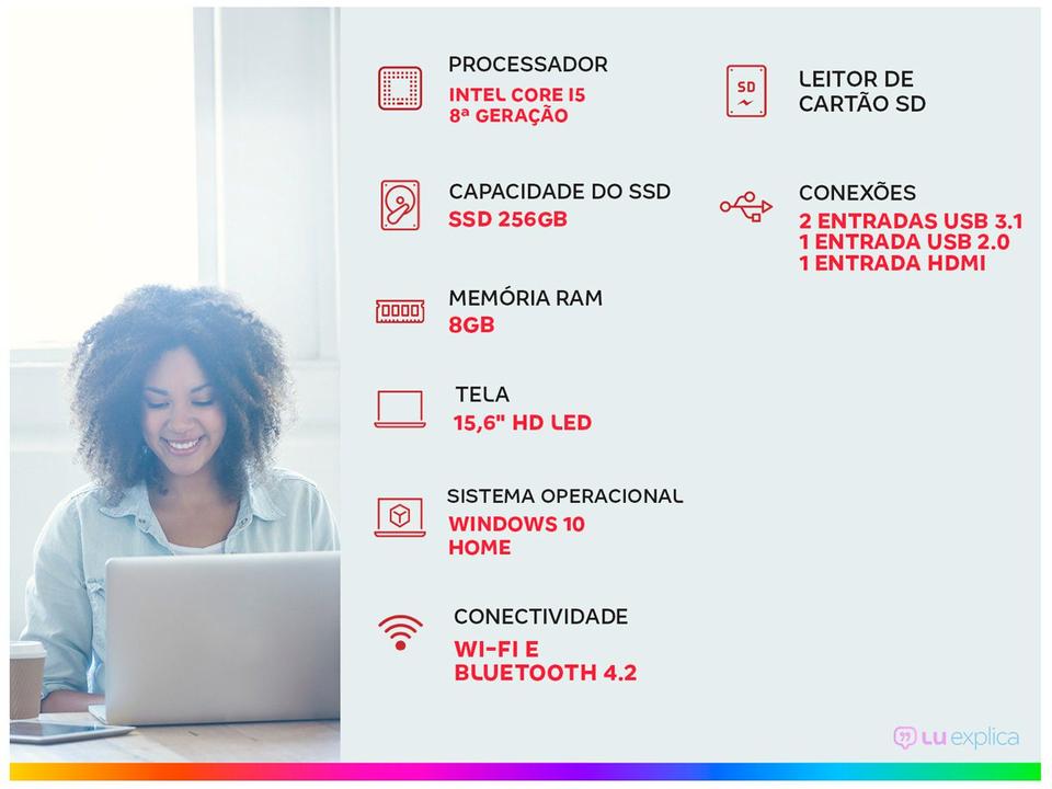 Notebook HP 250 G7 Intel Core i5 8GB 256GB SSD - 1