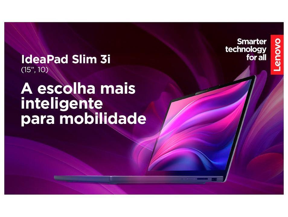 Notebook Lenovo IdeaPad Slim 3 15IRU10 Intel Core 3 8GB RAM 256GB SSD 15,3" WUXGA Windows 11 83NU0000BR - 1