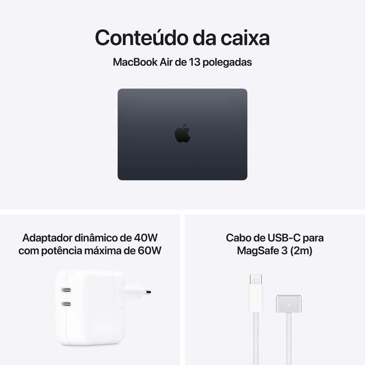 Notebook MacBook Air Apple 13" M5 16GB RAM 1TB SSD Meia-noit - 8
