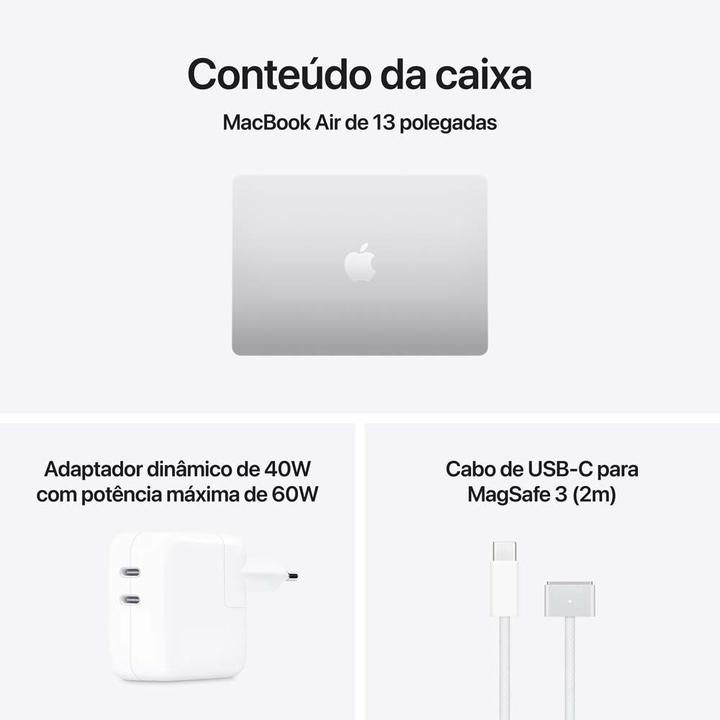 Notebook MacBook Air Apple 13" M5 16GB RAM 512GB SSD Prateado - 8