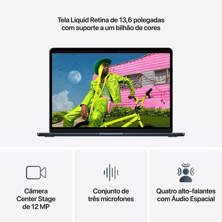 Notebook MacBook Air Apple 13" M5 24GB RAM 1TB SSD Meia-noit - 4